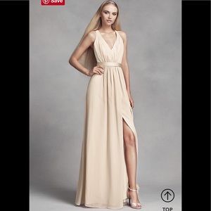 NWT David’s Bridal Champagne Criss Cross Dress